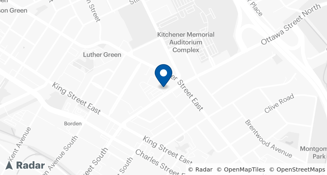 Carte de l'emplacement de Dairy Queen:: Ottawa Street Plaza, Kitchener, ON, N2H 3K5